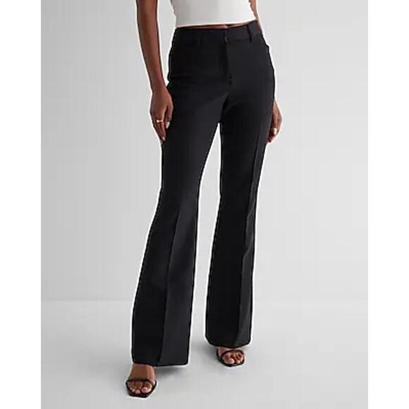 Express Pants - Express Elegant Black Women's Dress Pants - Flared Fit